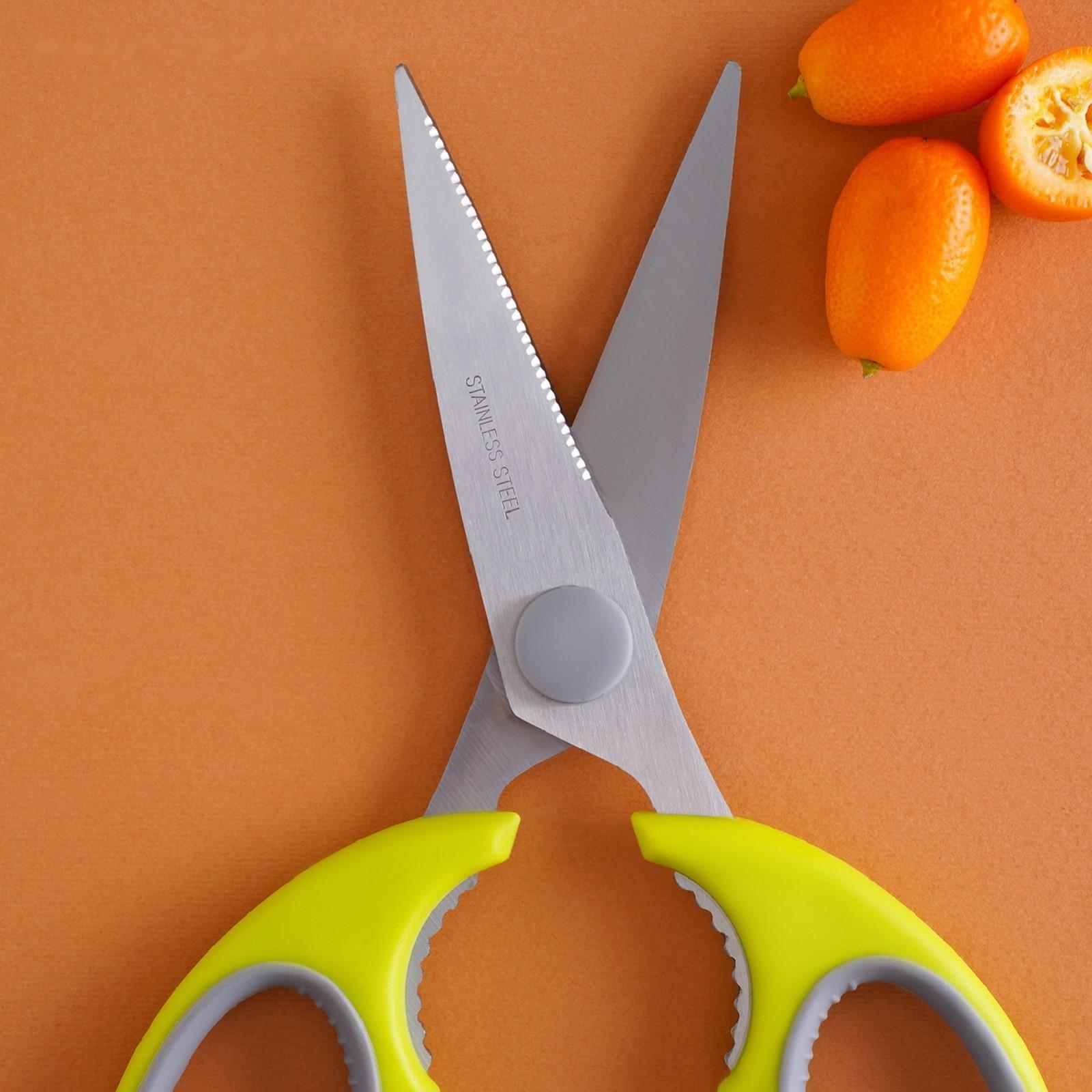 Ножницы кухонные Доляна «Эльба», 22 см, цвет зелёный