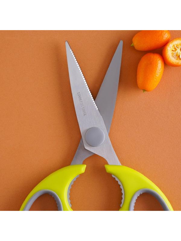 Ножницы кухонные Доляна «Эльба», 22 см, цвет зелёный