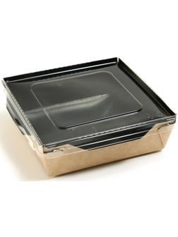 Контейнер с плоской крышкой, черный, 0,9 л, 15 х 15 х 5 см