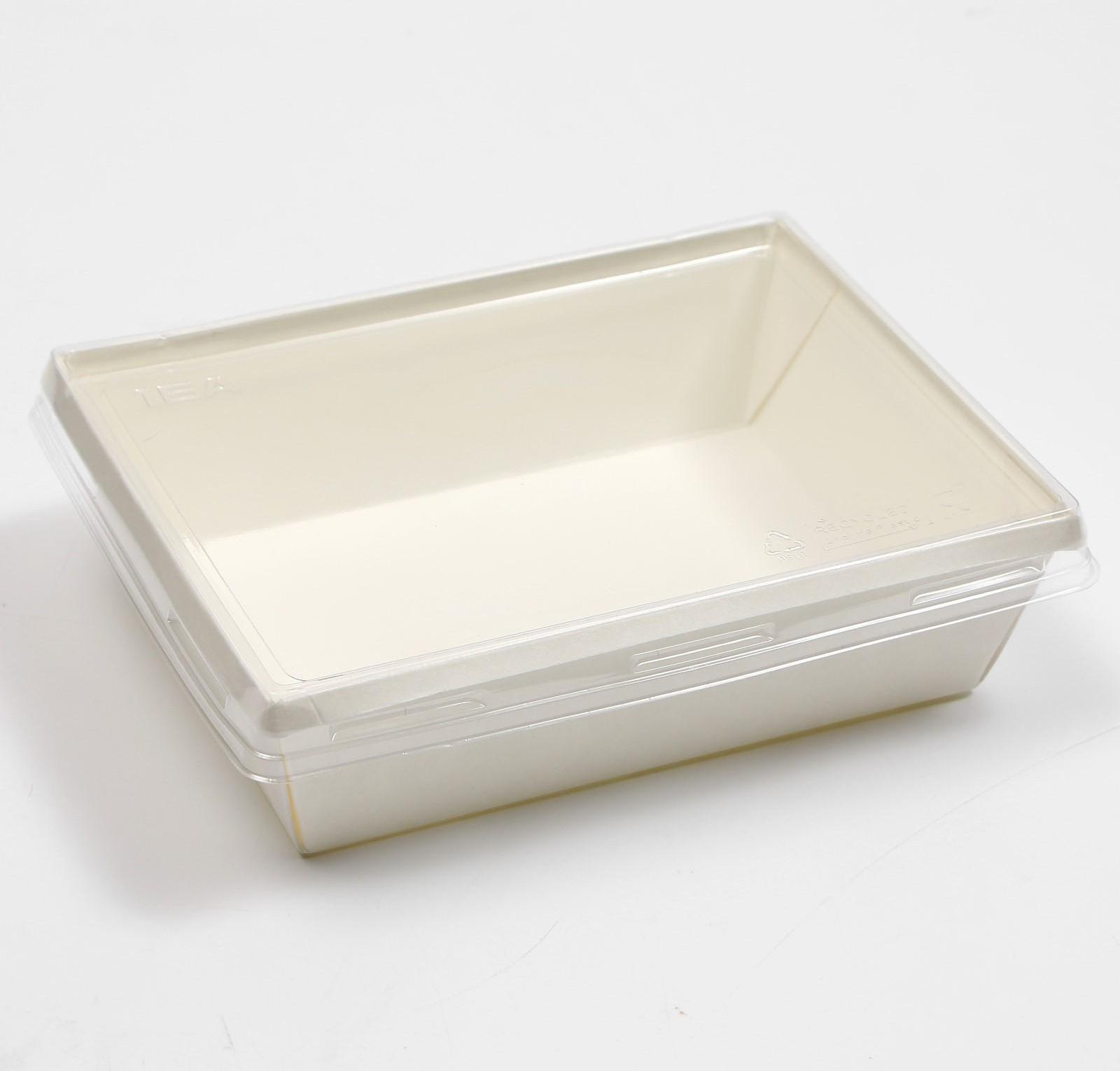 Салатник с плоской крышкой, белый, 16 х 12 х 4,5 см, 0,5 л