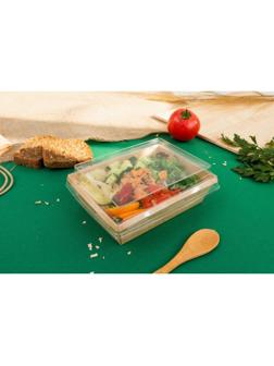 Салатник с купольной крышкой, крафт, 16 х 12 х 6,5 см, 0,5 л