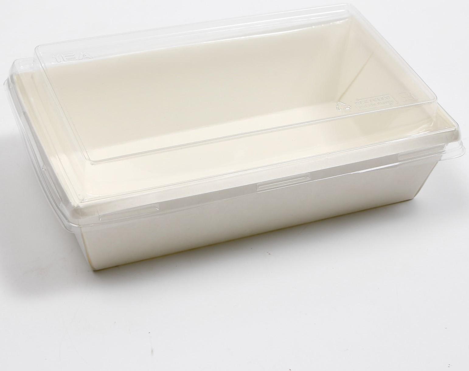 Салатник с купольной крышкой, белый, 20 х 12 х 7,5 см, 0,8 л