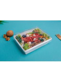 Салатник с купольной крышкой, белый, 20 х 12 х 7,5 см, 0,8 л