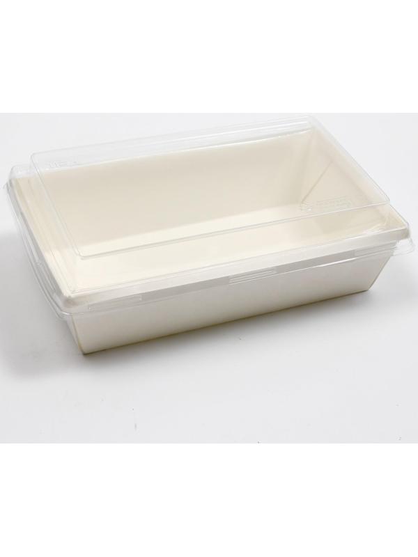 Салатник с купольной крышкой, белый, 20 х 12 х 7,5 см, 0,8 л