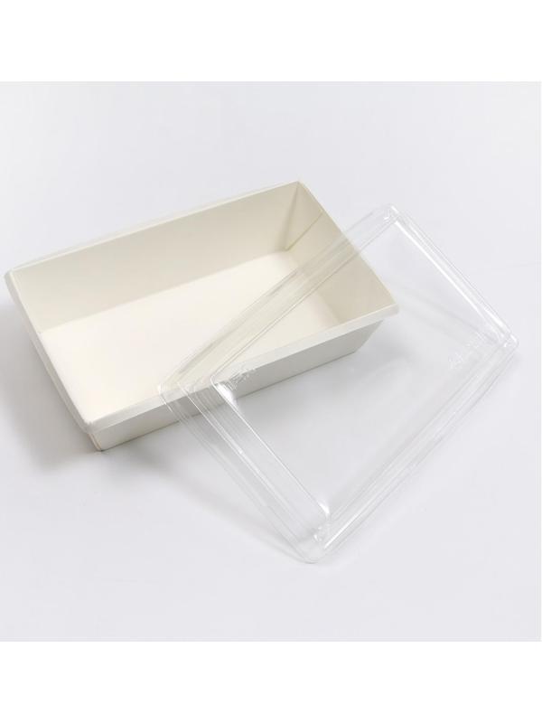 Салатник с купольной крышкой, белый, 20 х 12 х 7,5 см, 0,8 л