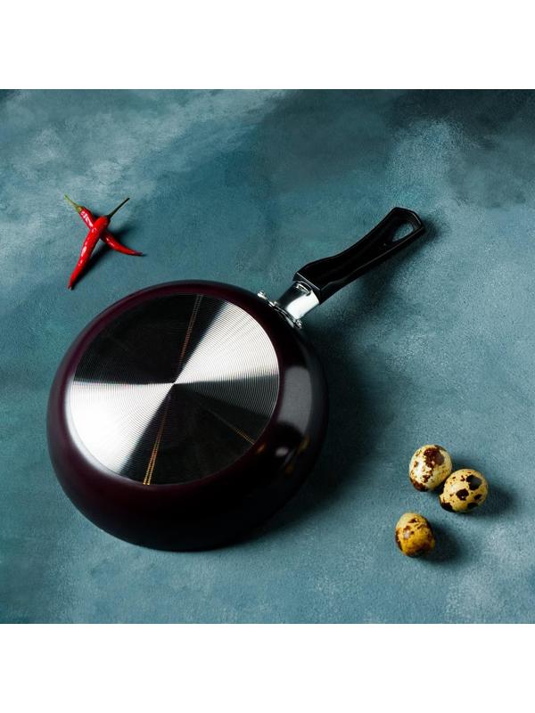 Сковорода Доляна Promo, d=20 см, пластиковая ручка, антипригарное покрытие, цвет бордовый