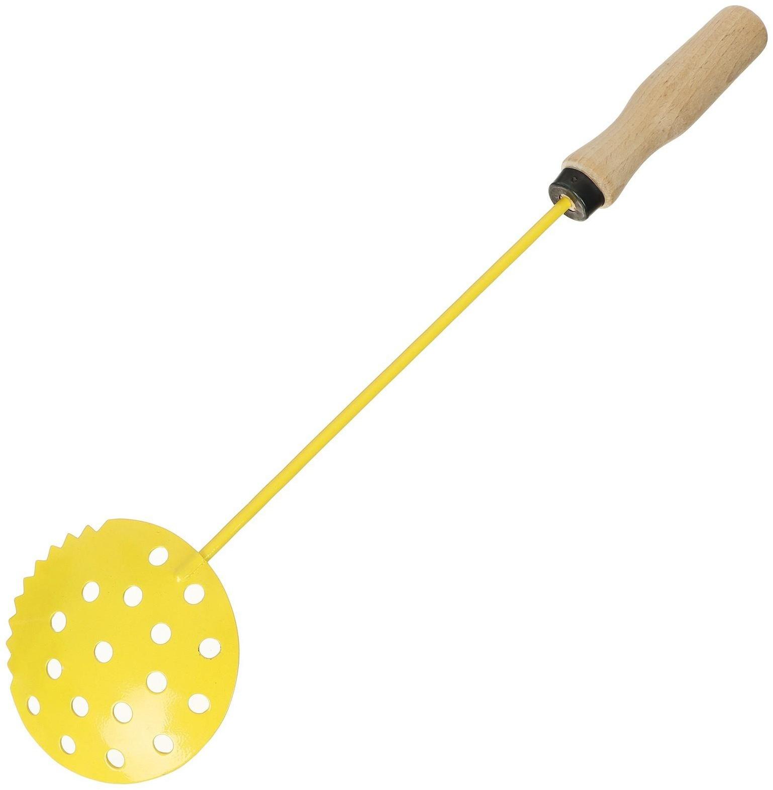 Черпак для льда с деревянной ручкой, окрашенный, цвет жёлтый