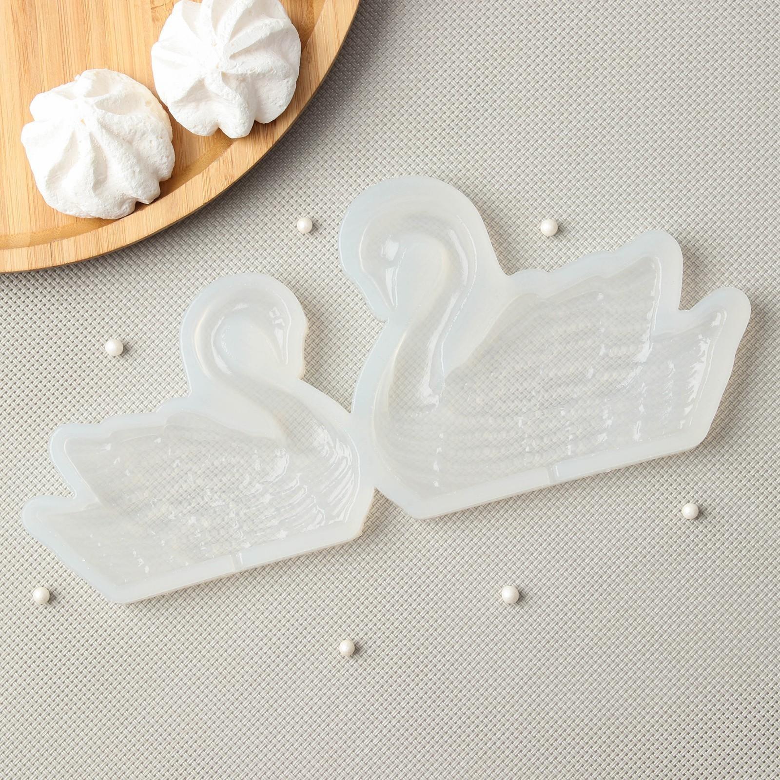 Силиконовая форма «Лебеди», h=8 см, h=9 см, цвет прозрачный