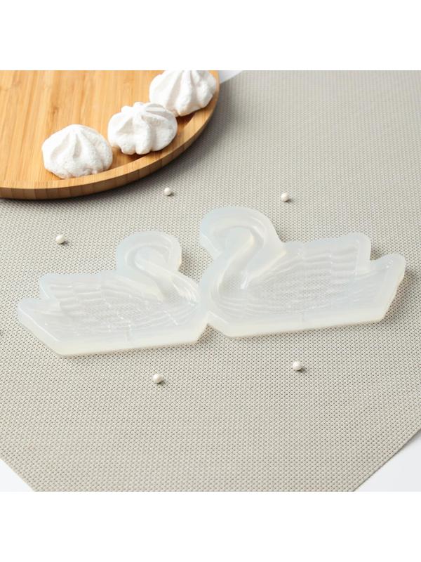 Силиконовая форма «Лебеди», h=8 см, h=9 см, цвет прозрачный