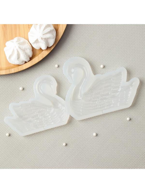 Силиконовая форма «Лебеди», h=8 см, h=9 см, цвет прозрачный