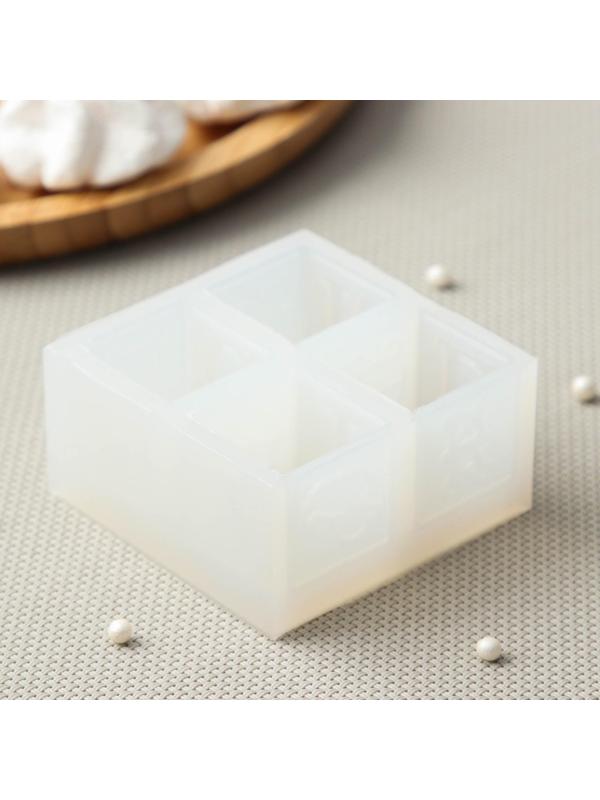 Силиконовая форма «Кубики», 7×7×3,5 см, 3×3×3 см, цвет прозрачный