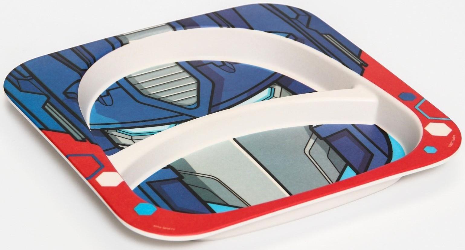 Тарелка детская из бамбука Трансформеры, Transformers