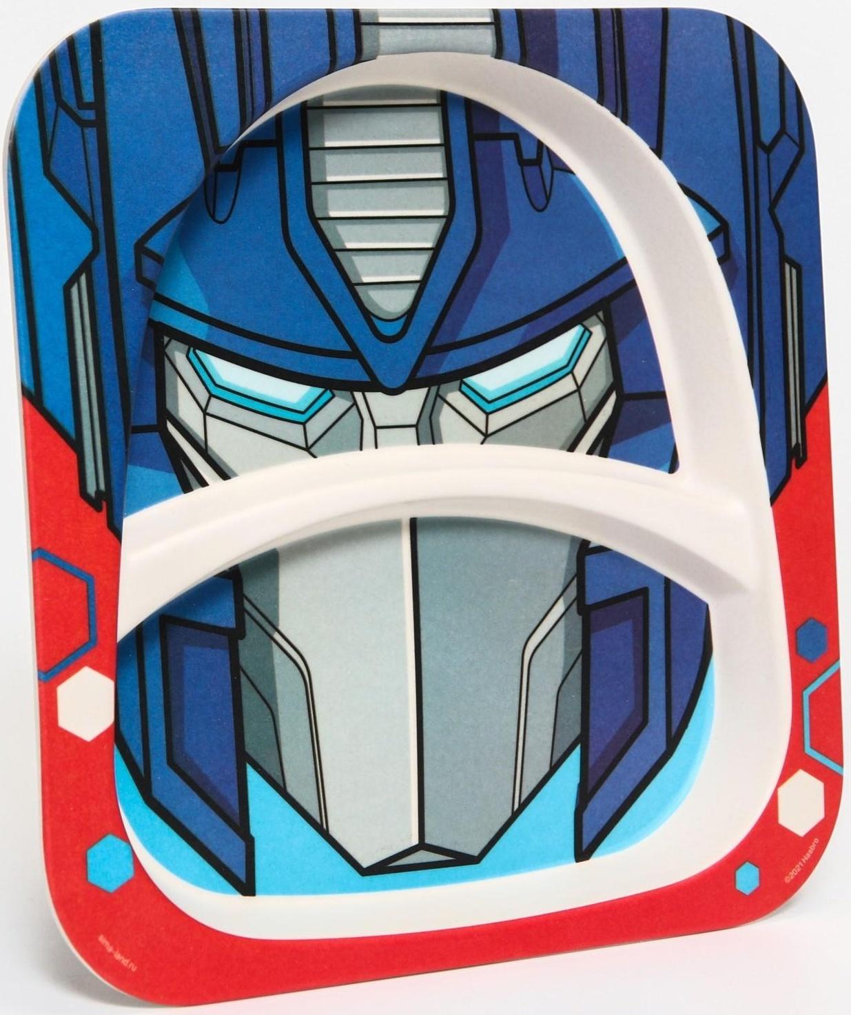 Тарелка детская из бамбука Трансформеры, Transformers