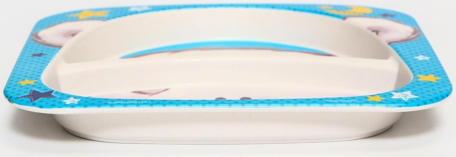 Тарелка детская из бамбука Me To You голубая