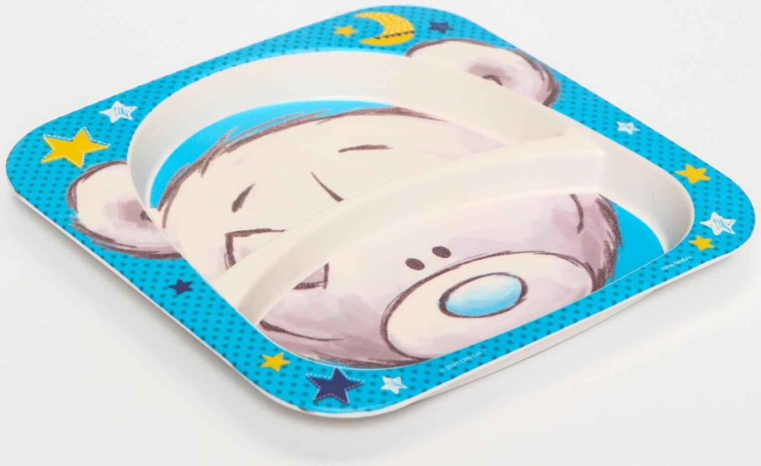 Тарелка детская из бамбука Me To You голубая