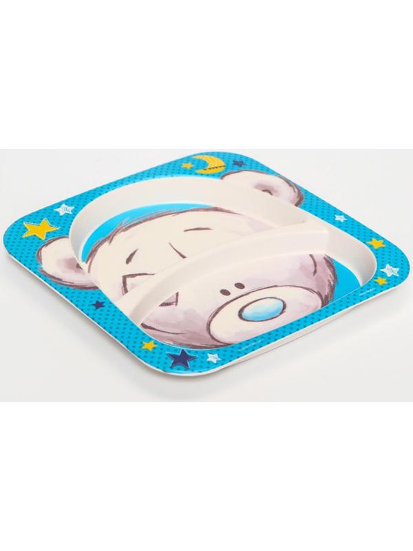 Тарелка детская из бамбука Me To You голубая