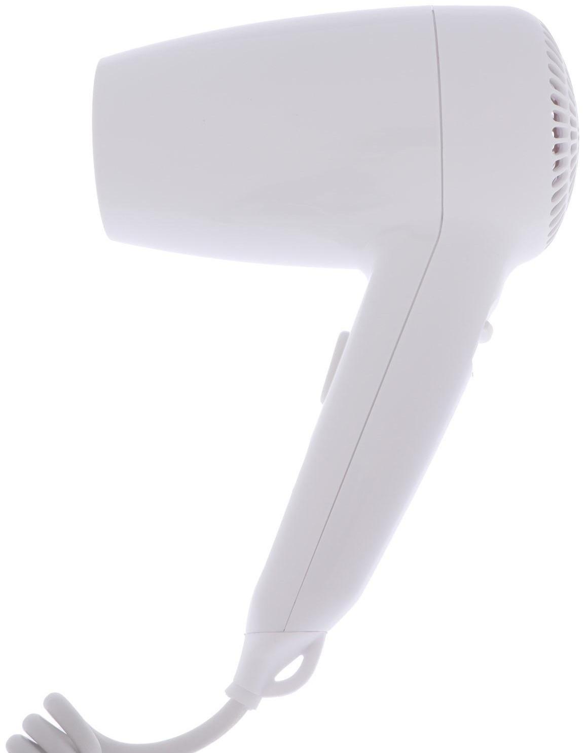 Фен настенный Luazon LGE-005, 1600 Вт, 2 скорости, крепление (в комплекте), белый