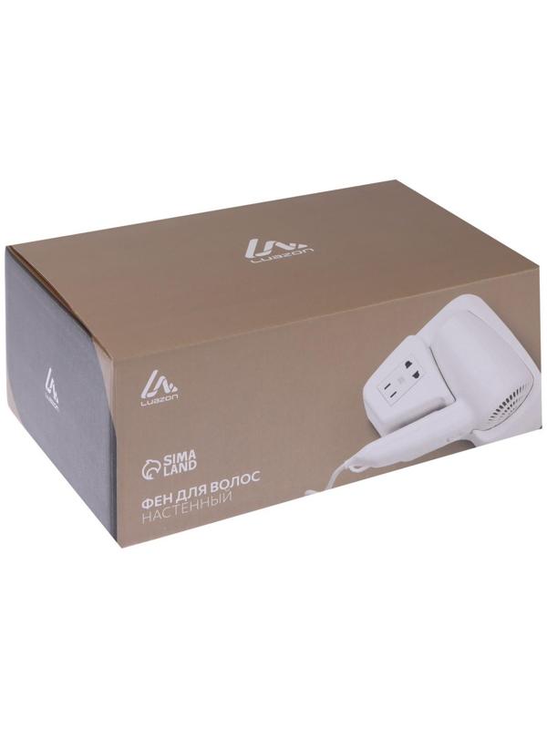 Фен настенный Luazon LGE-005, 1600 Вт, 2 скорости, крепление (в комплекте), белый