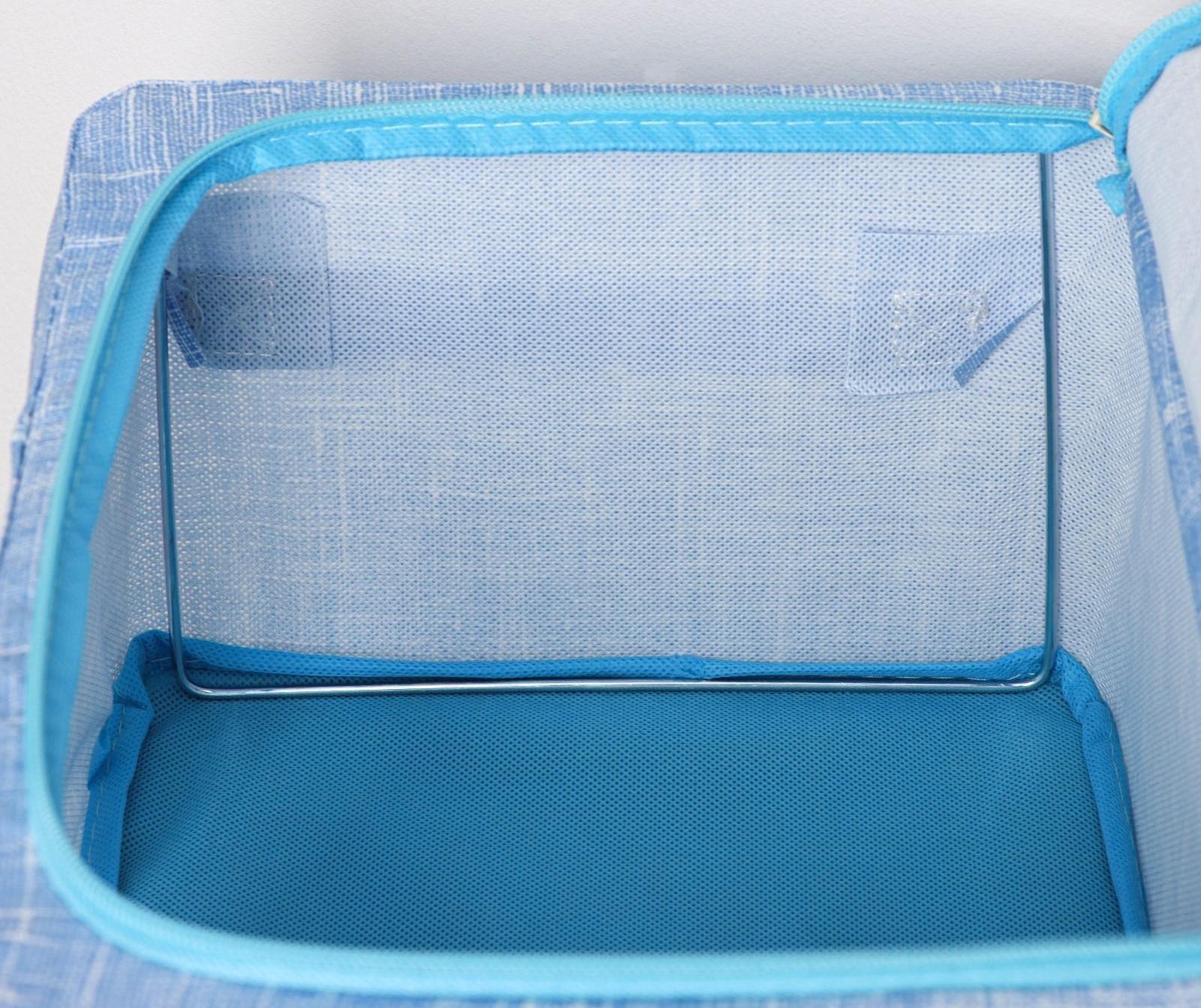 Кофр для хранения вещей Доляна «Ронда», 30,5×24×16,5 см, цвет голубой