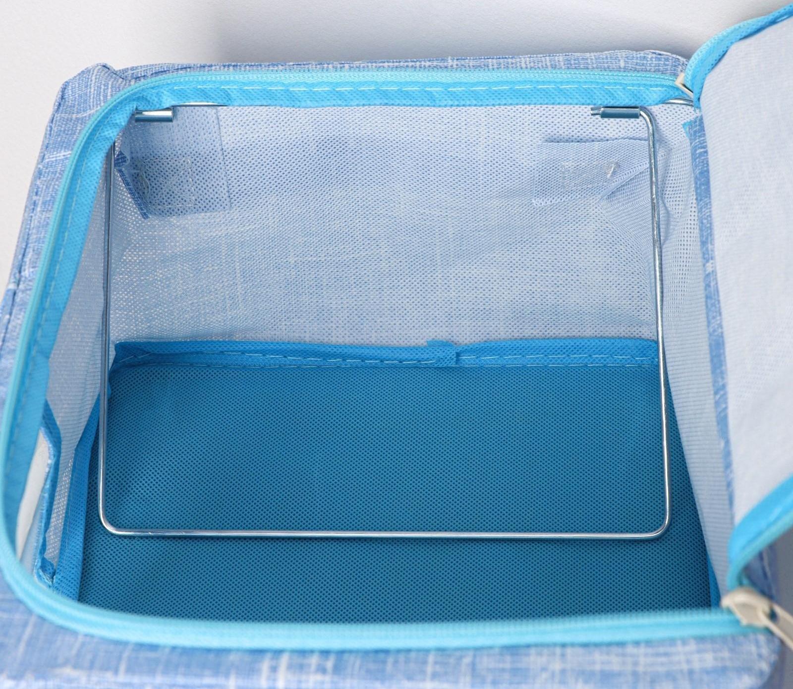 Кофр для хранения вещей Доляна «Ронда», 30,5×24×16,5 см, цвет голубой