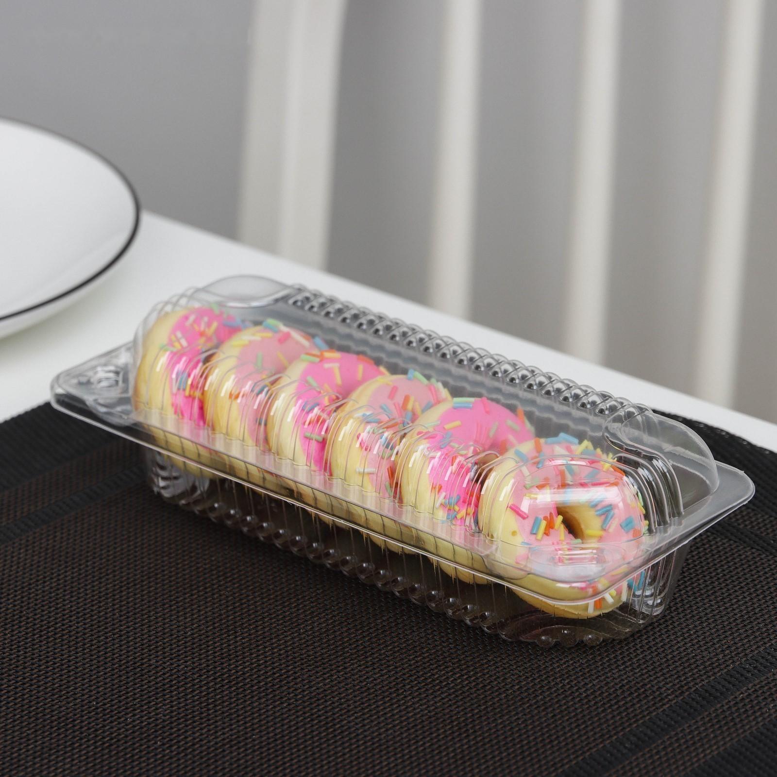 Контейнер с неразъёмной крышкой, для макарун и пироженого, 16,6×6,4×4,5 см