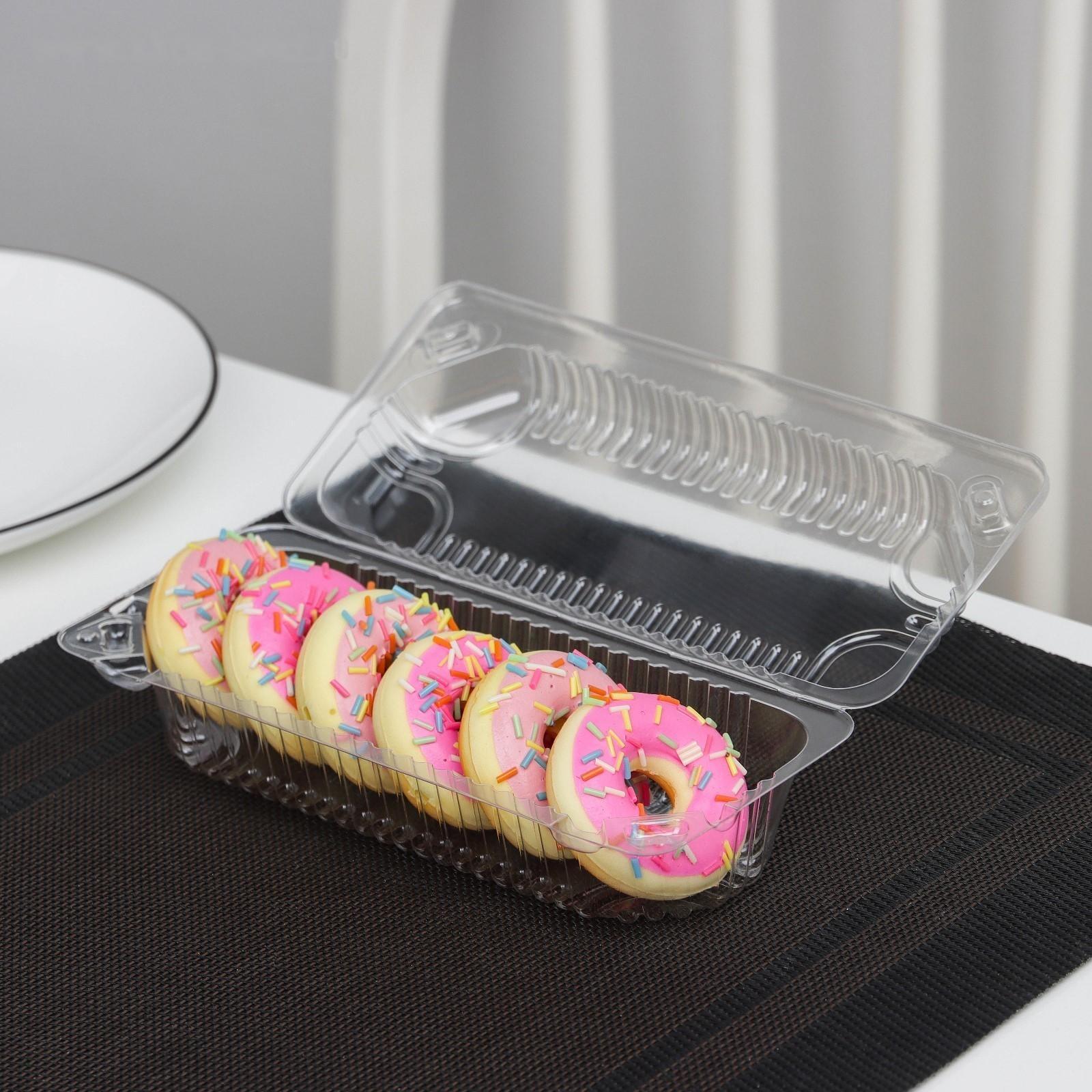 Контейнер с неразъёмной крышкой, для макарун и пироженого, 16,6×6,4×4,5 см