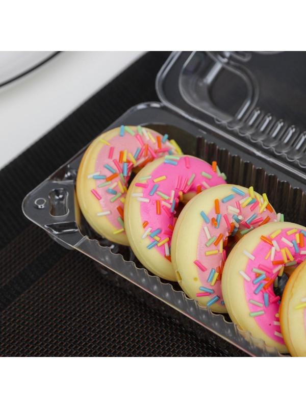 Контейнер с неразъёмной крышкой, для макарун и пироженого, 16,6×6,4×4,5 см