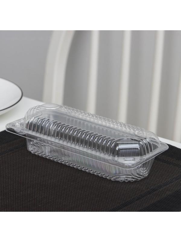 Контейнер с неразъёмной крышкой, для макарун и пироженого, 16,6×6,4×4,5 см