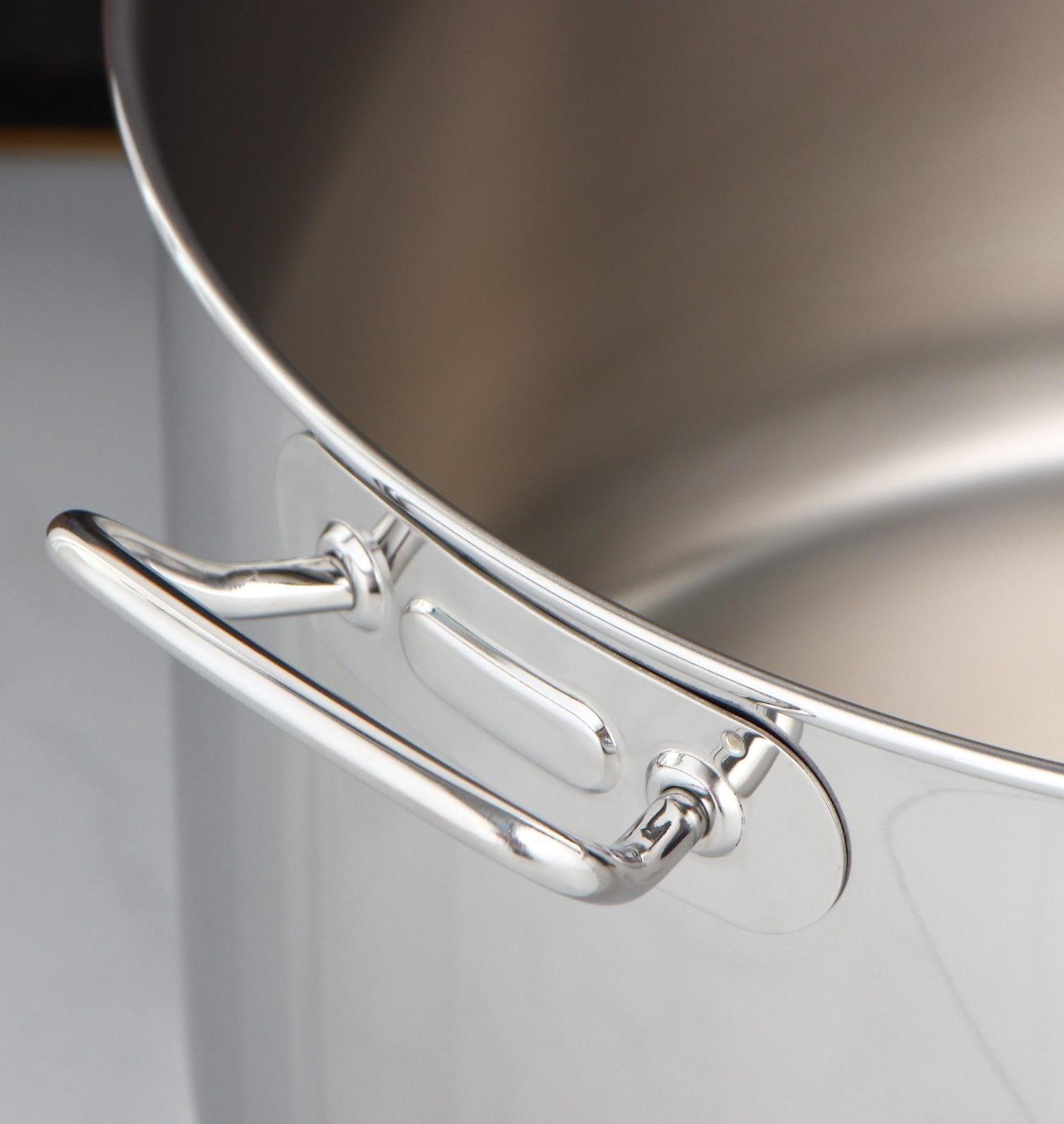 Кастрюля цельнотянутая, 25 л, d=39,6 см, с теплораспределительным слоем, с металлической крышкой