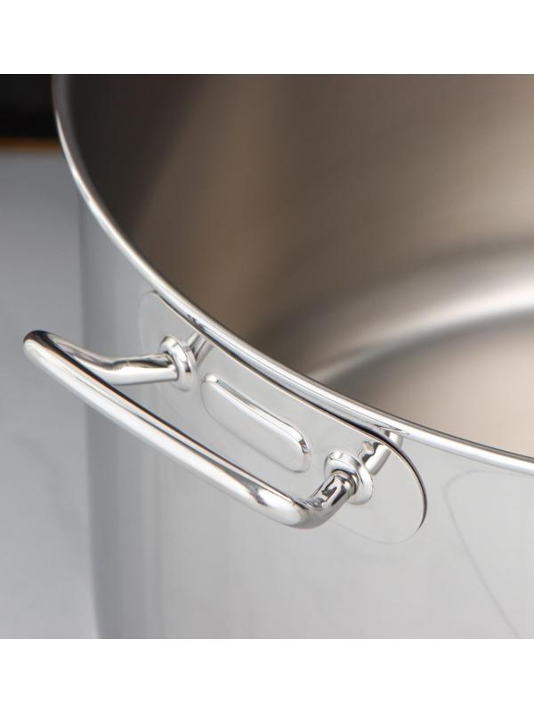 Кастрюля цельнотянутая, 25 л, d=39,6 см, с теплораспределительным слоем, с металлической крышкой