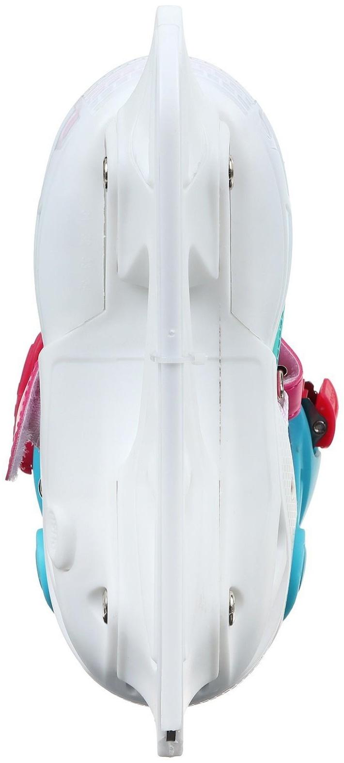 Коньки ледовые детские раздвижные 225М, текстиль, пластик, размер 30-33