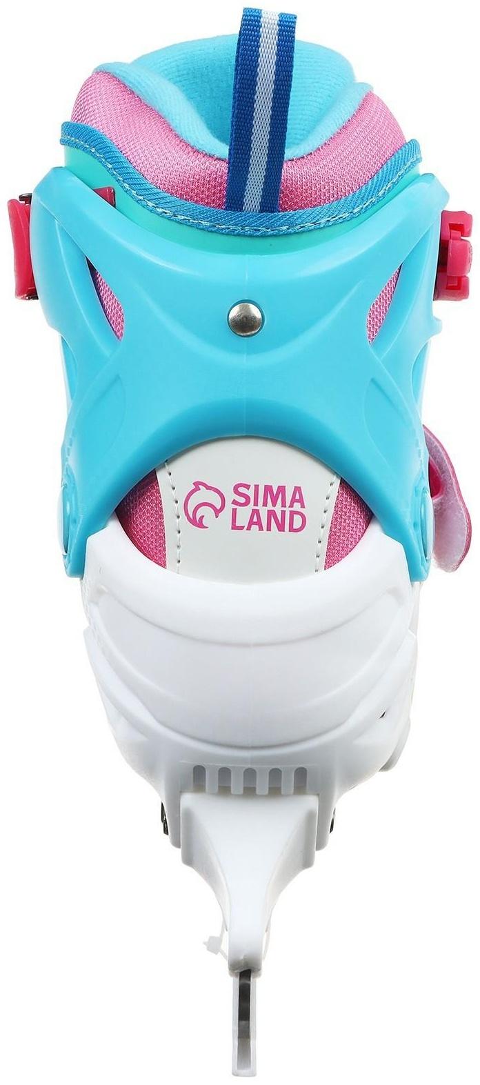 Коньки ледовые детские раздвижные 225М, текстиль, пластик, размер 30-33