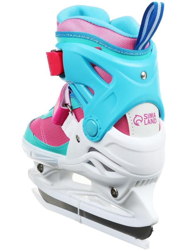 Коньки ледовые детские раздвижные 225М, текстиль, пластик, размер 30-33
