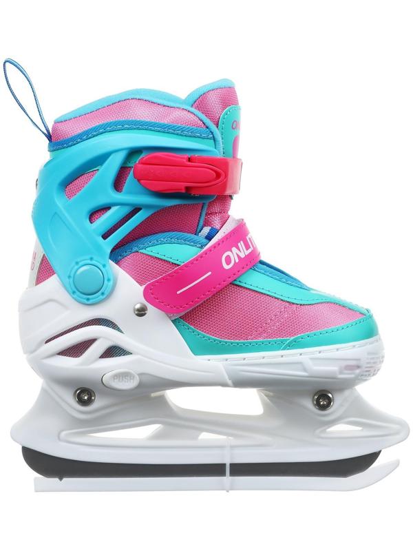 Коньки ледовые детские раздвижные 225М, текстиль, пластик, размер 30-33