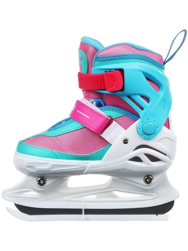 Коньки ледовые детские раздвижные 225М, текстиль, пластик, размер 30-33