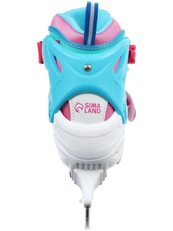 Коньки ледовые детские раздвижные 225М, текстиль, пластик, размер 30-33