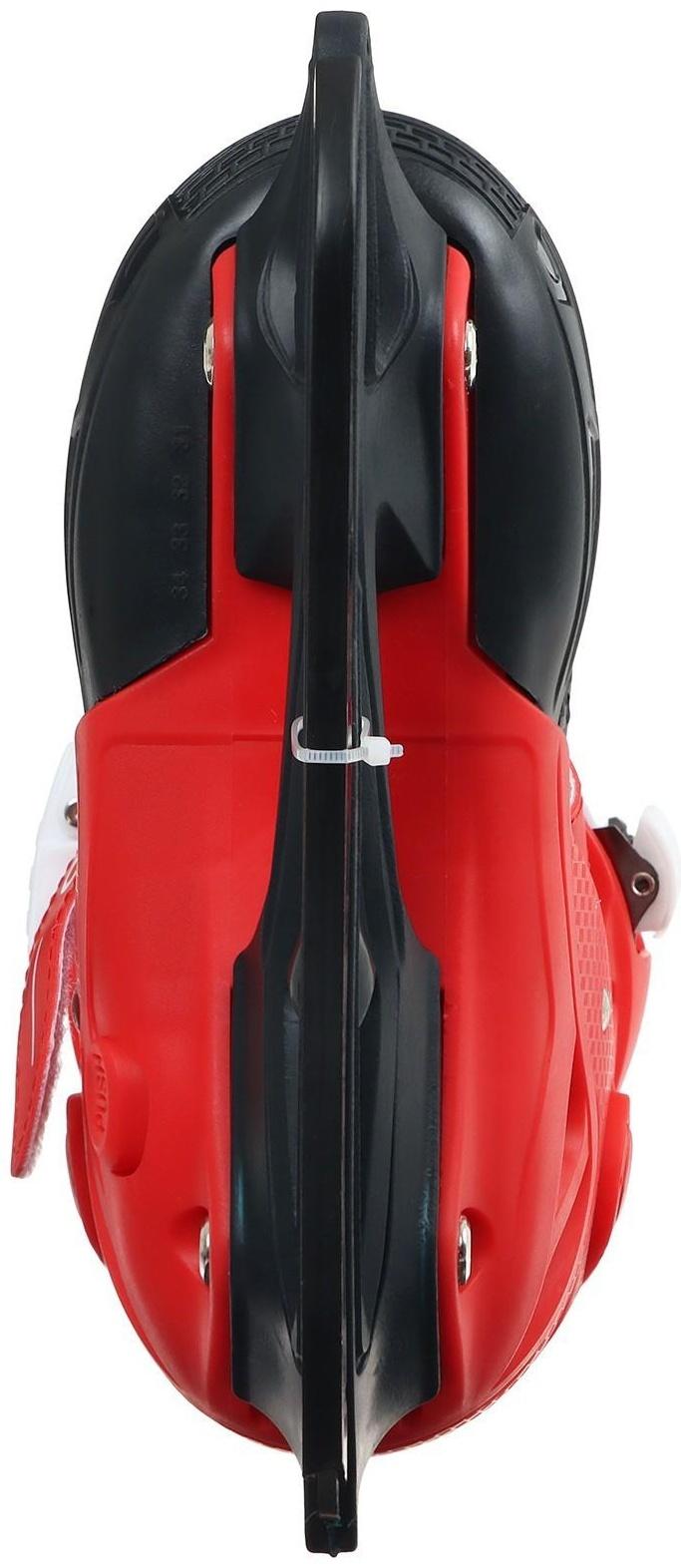 Коньки ледовые детские раздвижные 225М, текстиль, пластик, размер 30-33