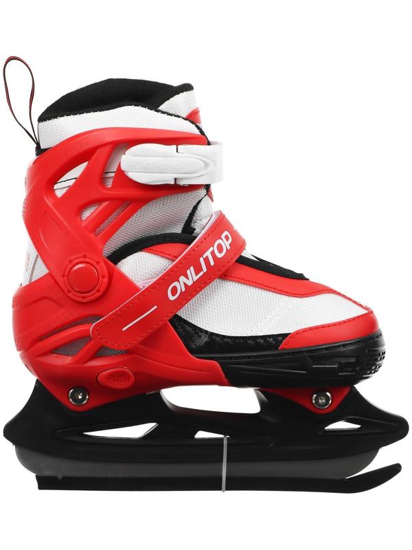 Коньки ледовые детские раздвижные 225М, текстиль, пластик, размер 30-33