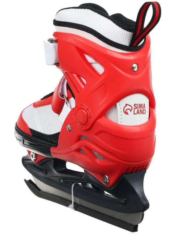 Коньки ледовые детские раздвижные 225М, текстиль, пластик, размер 30-33