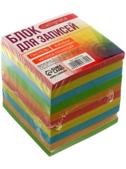 Блок бумаги д/записей 8х8х8 Calligrata цветн пастель, 80г/м2