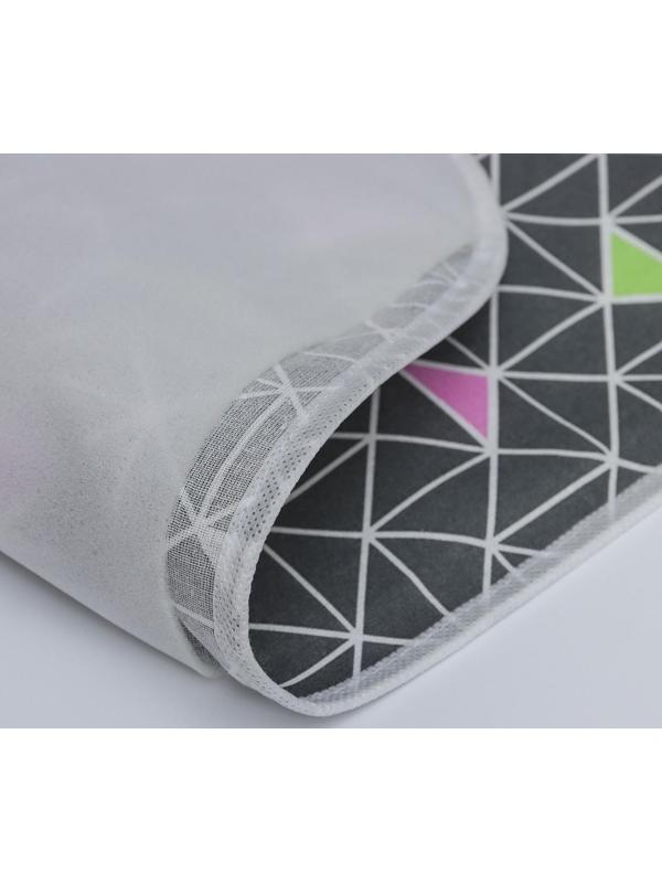 Чехол для гладильной доски «Треугольники», 120×38 см, хлопок, цвет серый