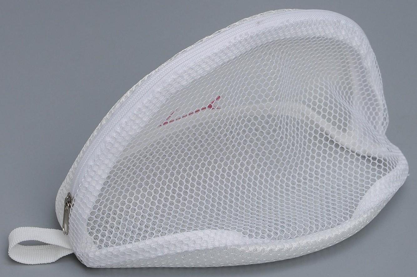 Мешок для стирки бюстгальтеров Air-mesh, с вышивкой, белый, 22×20×15 см