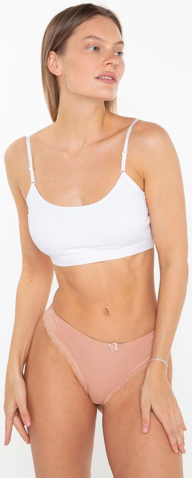 Трусы женские стринги, цвет бежевый, размер 48-50 (XL)