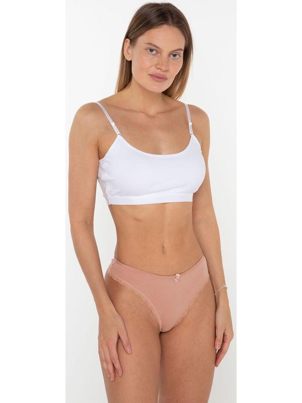 Трусы женские стринги, цвет бежевый, размер 48-50 (XL)