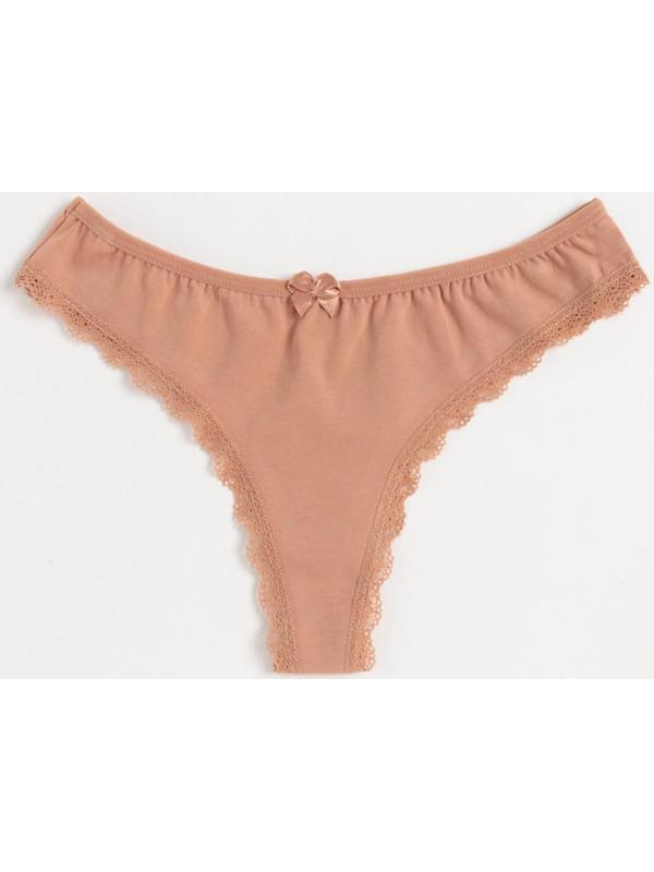 Трусы женские стринги, цвет бежевый, размер 48-50 (XL)