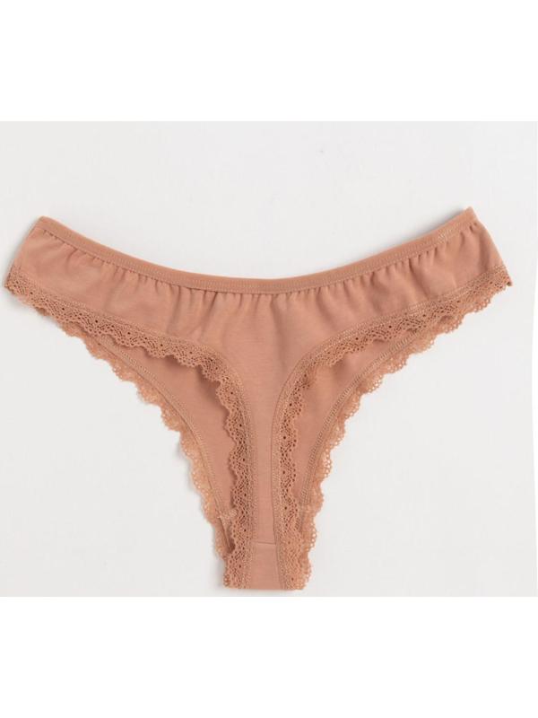 Трусы женские стринги, цвет бежевый, размер 48-50 (XL)