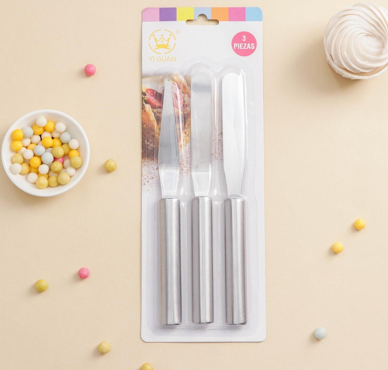 Набор лопаток-палеток кондитерских Доляна, 3 шт, 22×8×1,5 см