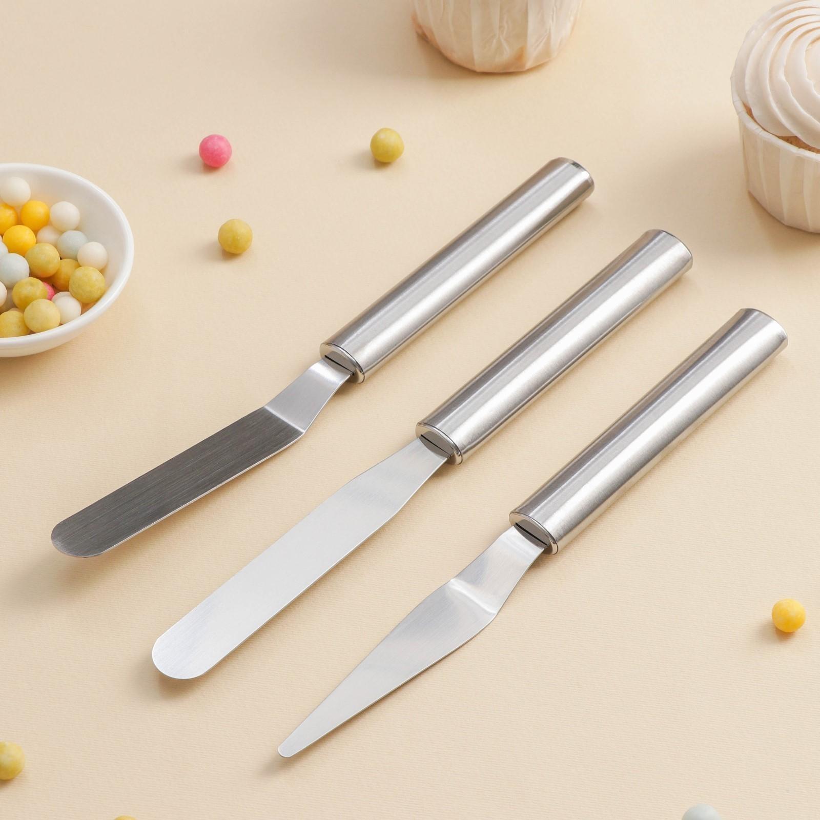 Набор лопаток-палеток кондитерских Доляна, 3 шт, 22×8×1,5 см