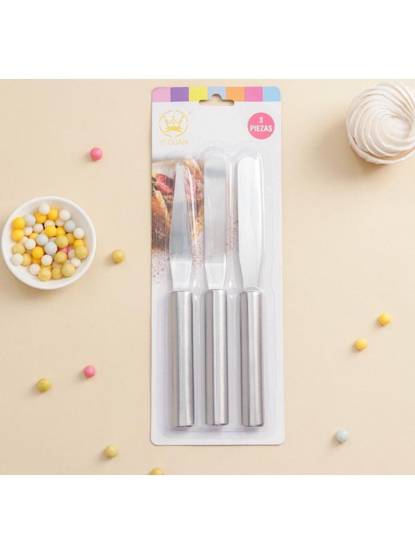 Набор лопаток-палеток кондитерских Доляна, 3 шт, 22×8×1,5 см