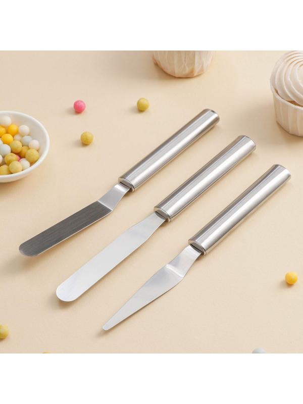 Набор лопаток-палеток кондитерских Доляна, 3 шт, 22×8×1,5 см